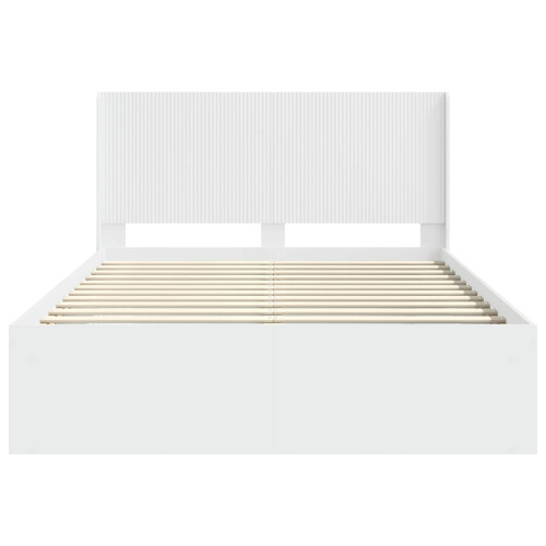 VidaXL vidaXL Bed Frame with Storage and Headboard White 120 x 190 cm 2