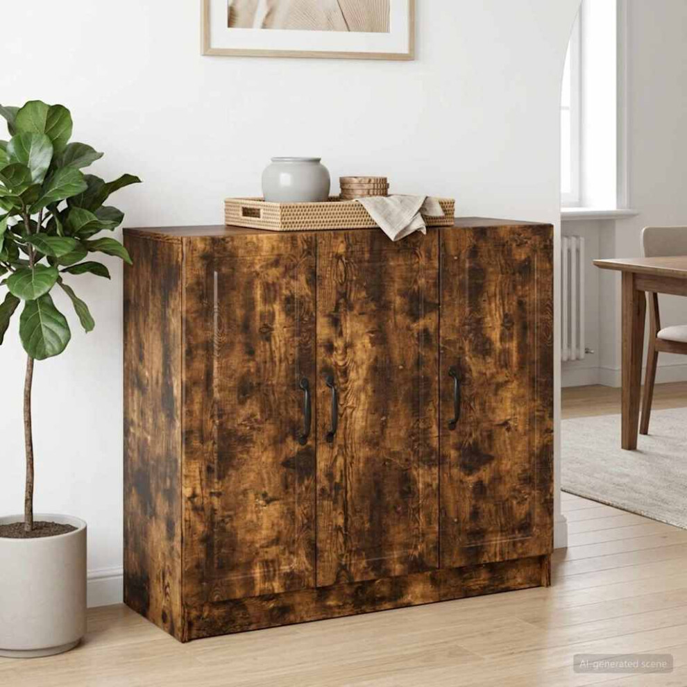 Vidaxl Sideboard Smoked Oak 89 X 34.5 X 77 Cm Engineered Wood
