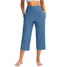 Pants for Women Wide Leg Pants with Pockets Yoga -Blue S