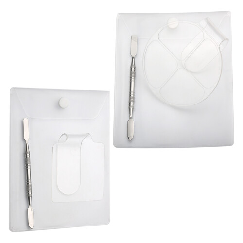2Sets Multifunctioneel Manicure Palet Wit Acryl Met Ergonomische Ring