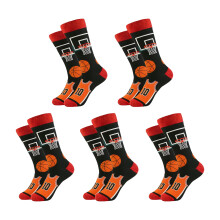 5 Pair Football Theme Sports Sock with Enhances Durability-J