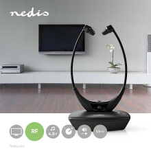 Trådløst TV hovedtelefoner | RF | In-Ear | Maksimal batteritid: 4.5 timer | 35 m | Digital lyd | Opladningsstation | Balancekontrol | Sort