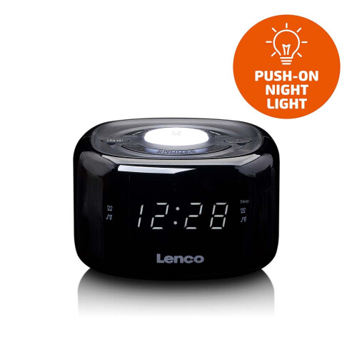FM clockradio med sort natlys