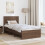 VidaXL vidaXL Bed Frame with Headboard Brown Oak 80 x 200 cm Engineered Wood 2
