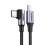 UGREEN USB-C til vinklet SB-C kabel, PD, 60W, 3A, 2m - Grå/sort 1