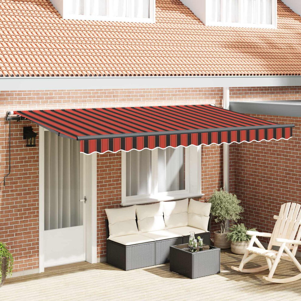 Vidaxl Retractable Awning Orange 350 X 200 Cm Fabric