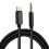 USB-C to AUX 3,5mm audio/zvukový kabel, 1m - černý/nylon 1