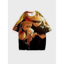 (M) T-shirt short sleeve round neck summer casual loose P1573