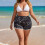 Sommer-Shorts, elastisch, hohe Taille,-Tie-Dye schwarz XL 10