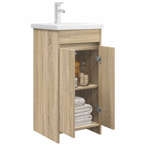 VidaXL vidaXL Badezimmerschrank mit Waschbecken Sonoma-Eiche 1