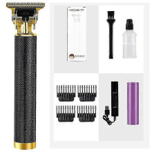 (Dourado) T9 Professional Electric Hair Trimmer Hair Trimmer Barber Trimmer 0mm Shaver Trimmer