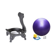 Yoga Ball Chair, Balance Ball Chair for Desk at Home and Office, Adjustable, Supports Posture, Purple Yoga Ball Included