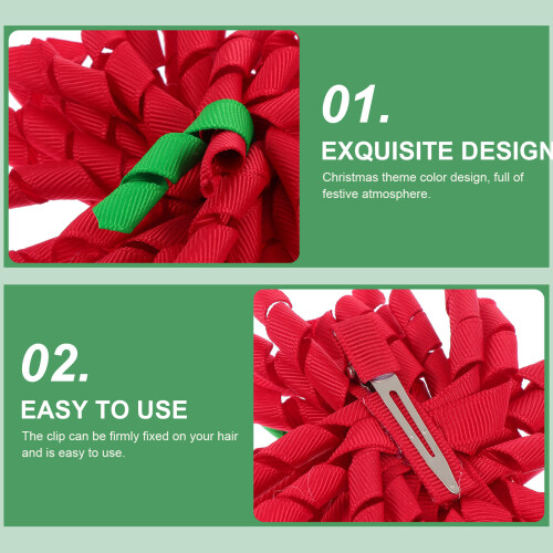 5Stk Lockige Haarclips Xmas Festliche Haarschmuck 2