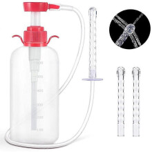 Reusable vaginal cleansing system for manual pressure cleansing with extra nozzle, doctor recommended, available in various sizes (300 ml)
