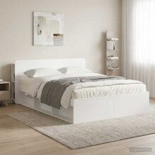 vidaXL Headboard Cabinet with Storage White Engineered Wood
