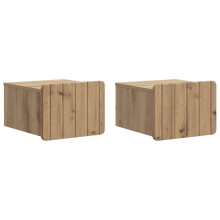 vidaXL Wall-Mounted Bedside Cabinet 2 pcs Artisan Oak Engineered Wood
