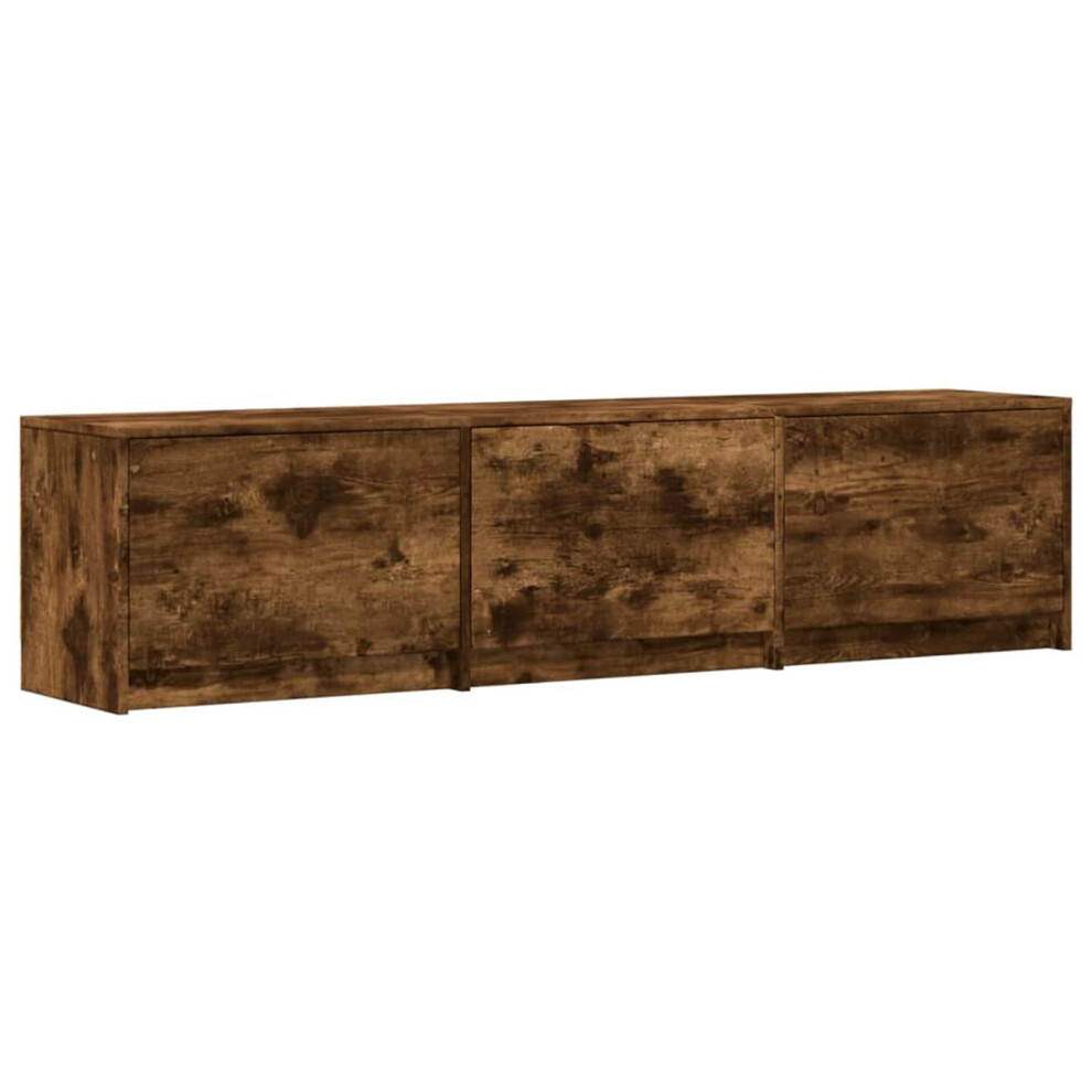 Vidaxl Tv Cabinet With Led Smoked Oak 165 X 34 X 40 Cm Engineered Wood