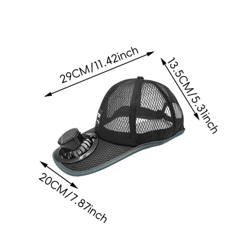 Modische Baseballkappe mit Lüfter, Outdoor-Solar-Fan-Hut, 2