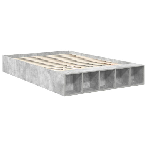VidaXL vidaXL Bed Frame with Shelf Concrete Grey 160 x 200 cm Engineered Wood 2