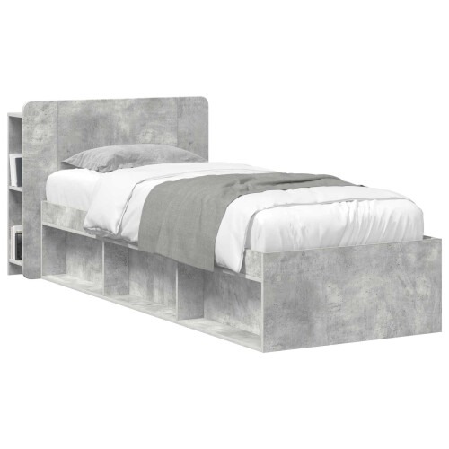 VidaXL vidaXL Headboard Cabinet with Storage Concrete Grey Engineered Wood 1