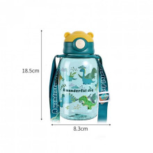 (Matches the image) Cute Kids Water Bottle with Straw and Handle Portable Drinking Bottle Cup BPA-Free Leakproof Outdoor School 1PC