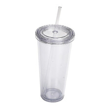 24oz Classic Wall Tumbler Cup with Lid, Reusable Straw