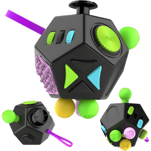 Fidget Cube, 12 πλευρών, υψηλής ποιότητας, αντι-αποσυμπίεσης, ανακουφίζει από 1