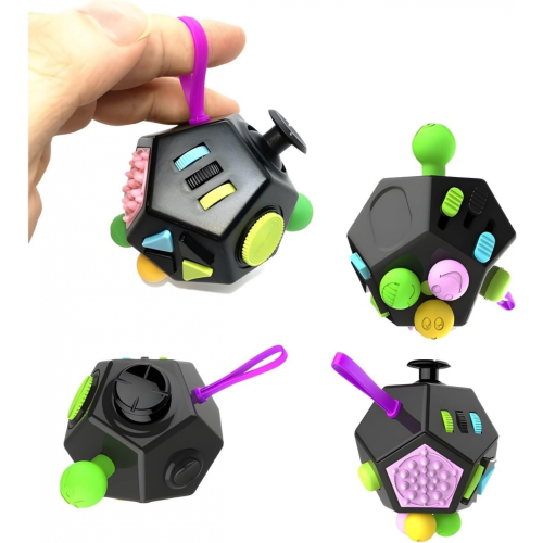 Fidget Cube, 12 πλευρών, υψηλής ποιότητας, αντι-αποσυμπίεσης, ανακουφίζει από 2