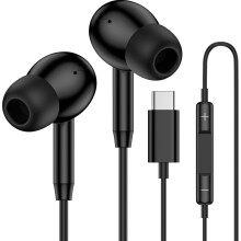Casque de jeu filaire intra-auriculaires-Noir pour le type C