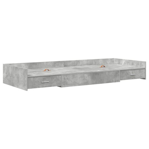 VidaXL vidaXL Bed Frame with Drawer Concrete Grey 90 x 190 cm Engineered Wood 1
