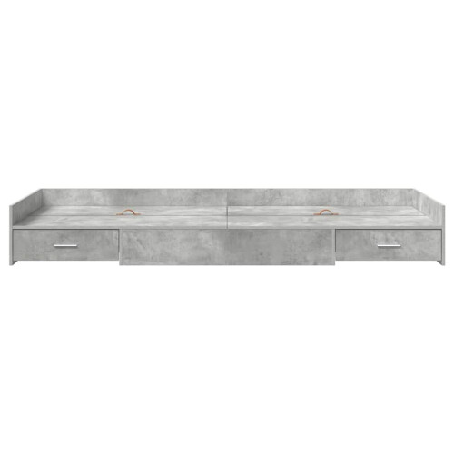 VidaXL vidaXL Bed Frame with Drawer Concrete Grey 90 x 190 cm Engineered Wood 2