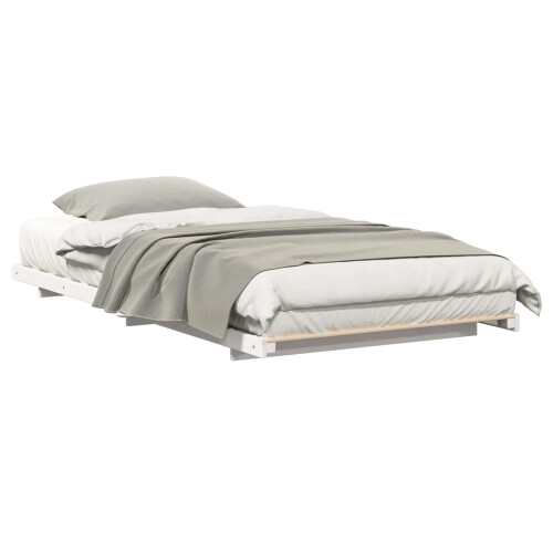 VidaXL vidaXL Bed Frame White 75 x 190 cm Solid Pine Wood 1