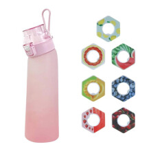 (Matches the image, One Size) 700ml Water Bottle, Update Water Bottle Up Set with 7 Capsules Drinking Straw, Outdoor Sport Hydration Bottle