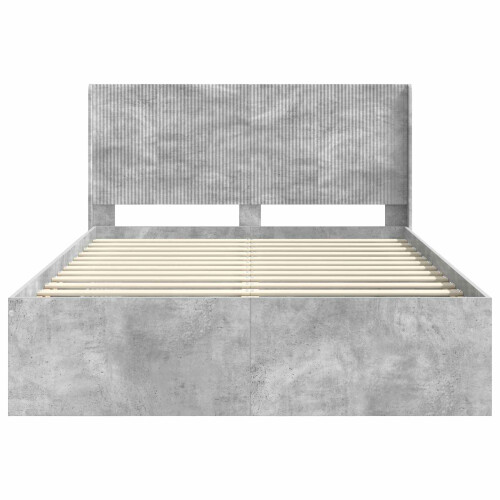 VidaXL vidaXL Bed Frame with Storage and Headboard Concrete Grey 120 x 200 cm 2