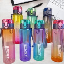 (Matches the image, 560ML) Gradient Sports Water Bottle with Easy-Carry Strap, Leak-Proof PC Material, BPA-Free, Ideal for Gym, Hiking, Blue 32oz/1L