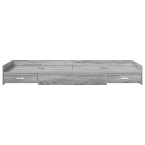 VidaXL vidaXL Bed Frame with Drawer Grey Sonoma 75 x 190 cm Engineered Wood 1
