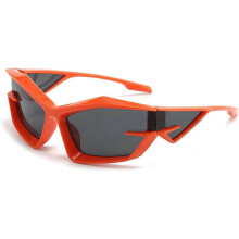 (Orange grey) Sunglasses Irregular Square Sunglasses Fashion Outdoor Sunglasses Punk Style Sunglasses,hww