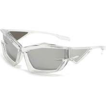 (Transparent silver) Sunglasses Irregular Square Sunglasses Fashion Outdoor Sunglasses Punk Style Sunglasses,hww