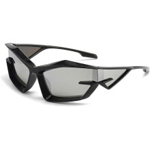 (Black silvery) Sunglasses Irregular Square Sunglasses Fashion Outdoor Sunglasses Punk Style Sunglasses,hww