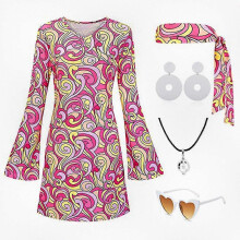 (4XL, Q4) 70s and 60s Vintage Disco Costumes for Women, Halloween Party Outfits, Carnival Dresses, Retro Dancewear