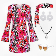 (2XL, Q3) 70s and 60s Vintage Disco Costumes for Women, Halloween Party Outfits, Carnival Dresses, Retro Dancewear