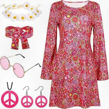 (S, Q5) 70s and 60s Vintage Disco Costumes for Women, Halloween Party Outfits, Carnival Dresses, Retro Dancewear