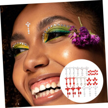 14 vellen met voorhoofdsieraden, gezichtsstickers voor vrouwen, oogsieraden, make-upsteentjes voor feestaccessoires en make-uplooks