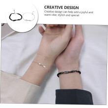 Partner-Armbänder-Set, Infinity-Ring, schwarz-weiße Armbandkette, dekoratives Gliederarmband, Schmuckstück für Valentinstag oder Geburtstag