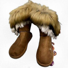 (40, yellow) Ladies Flat Ankle Boots Colorful Furry Winter Boots for Women Comfortable Casual Shoes