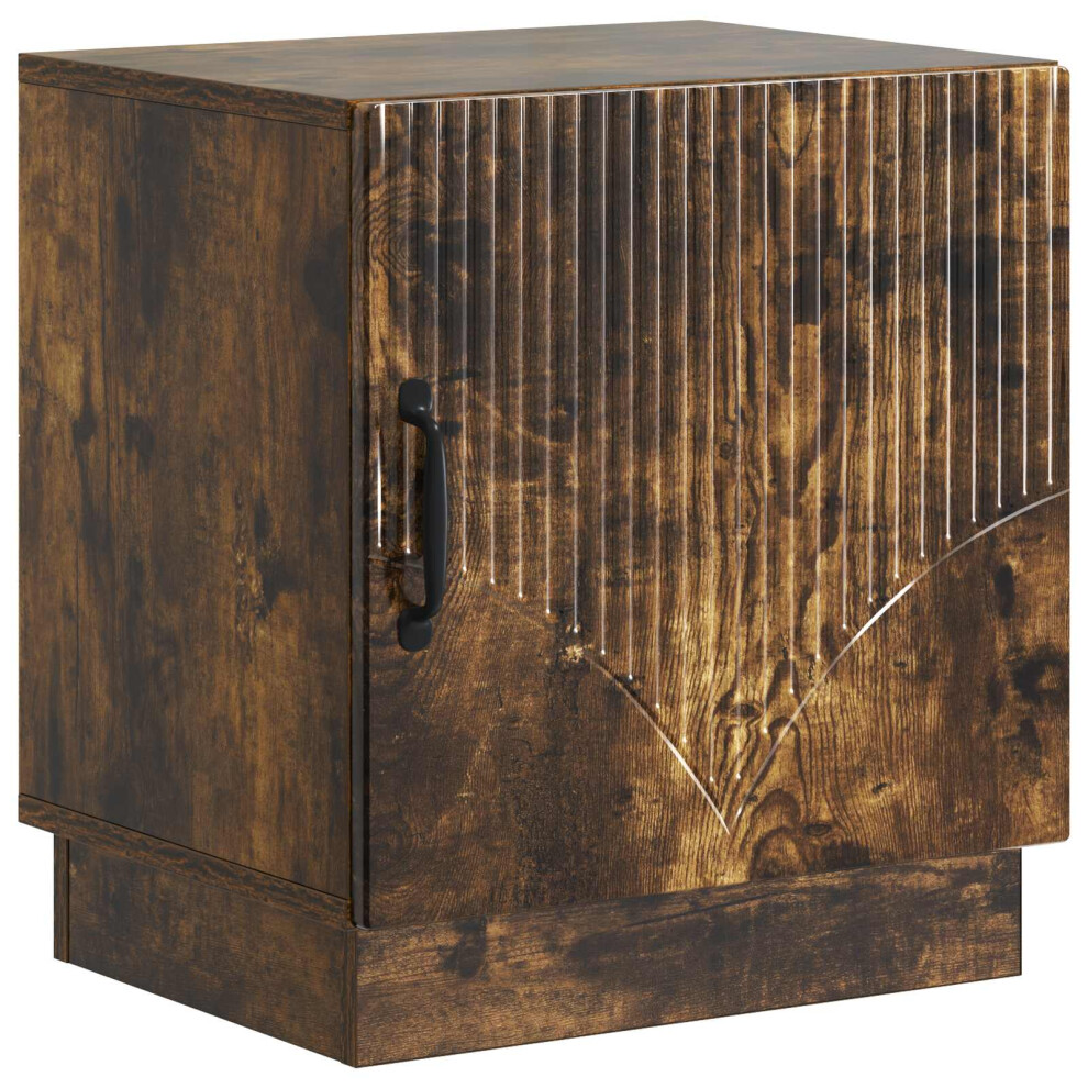 Vidaxl Bedside Table Smoked Oak 43 X 34.5 X 47 Cm Engineered Wood