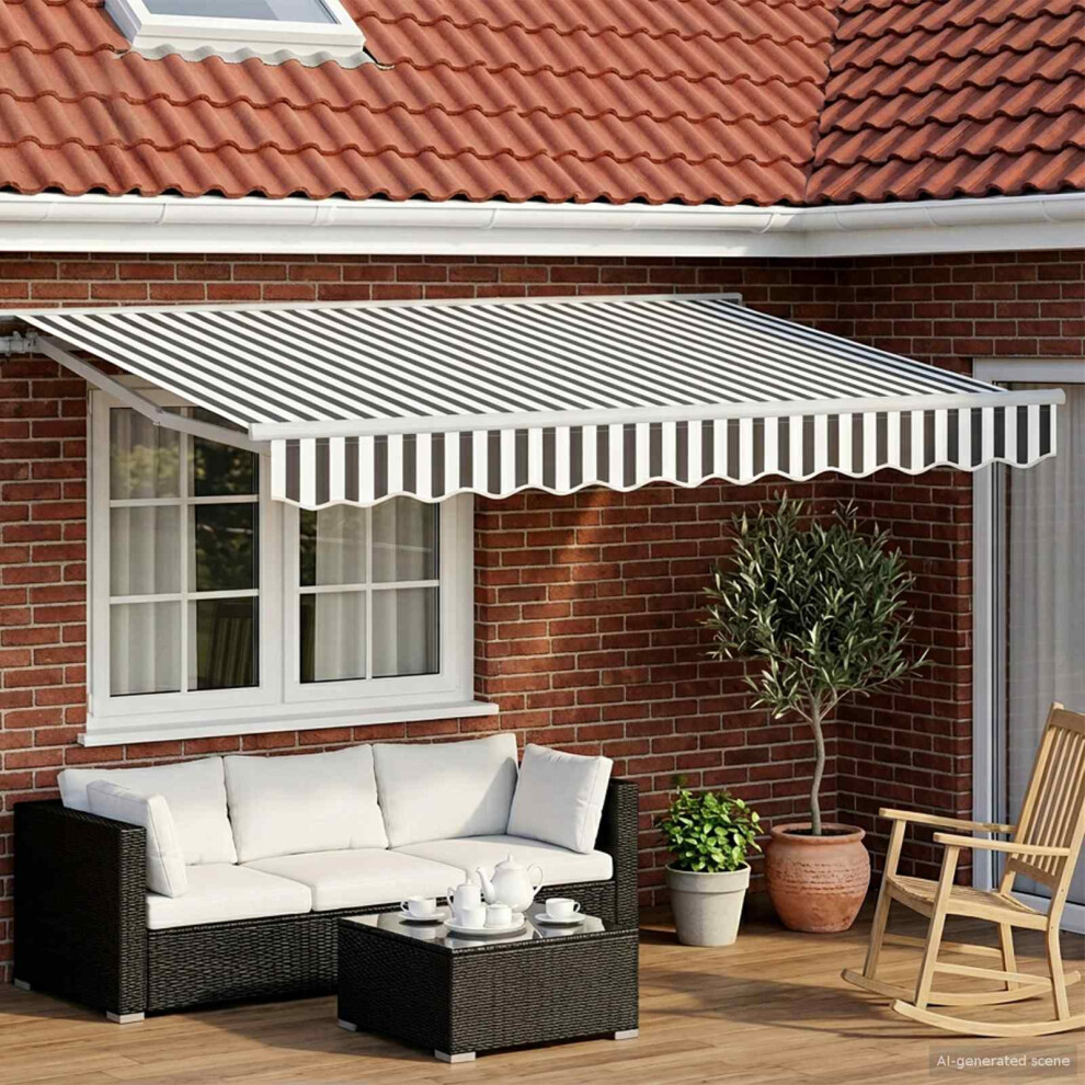 Vidaxl Electric Retractable Awning Anthracite And White 3.5 X 2.5 M