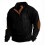 (M, Black) Men's Corduroy Button Up Shirt with Lapel Collar Long Sleeve Pullover Sweater 1