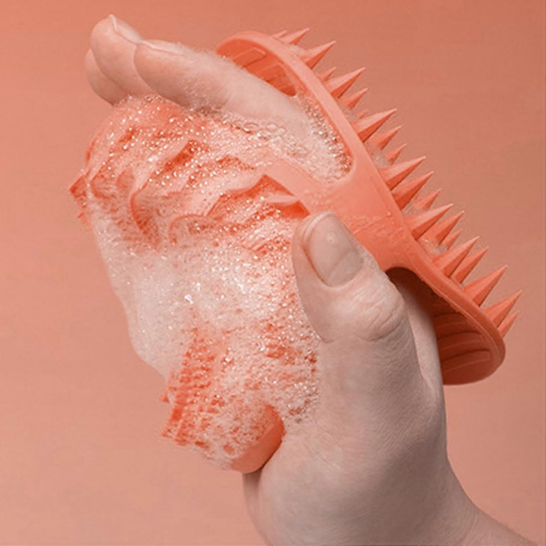 Brosse en silicone - Brosse de douche en luffa souple 2 en 1 2