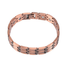 Bracelet élégant en cuivre pur à maillons magnétiques pour homme, soulageant les douleurs liées à l'arthrite et au syndrome du canal ca
